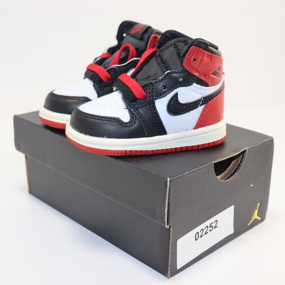 Nike Air Jordan 1 Retro High OG TD “Black Toe” Infant Size 3C – New in Box - Picture 2 of 7